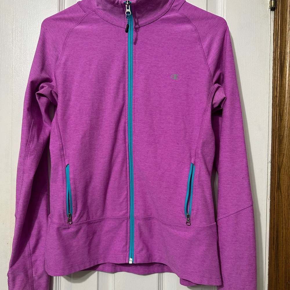 Champion Purple Hoodie with Teal Trim